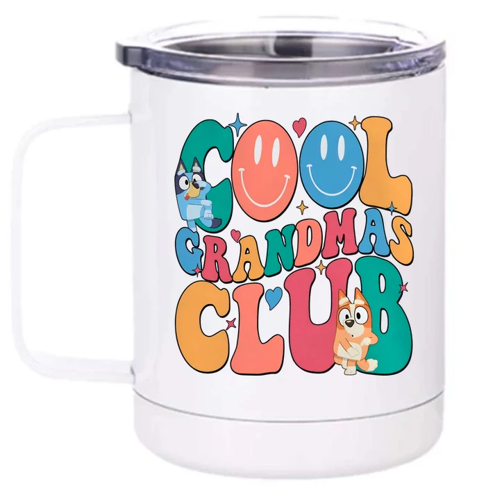 Cool GrandmaS Club Cute Dog Family Matching Front & Back 12oz Stainless Steel Tumbler Cup