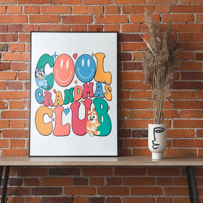 Cool GrandmaS Club Cute Dog Family Matching Poster