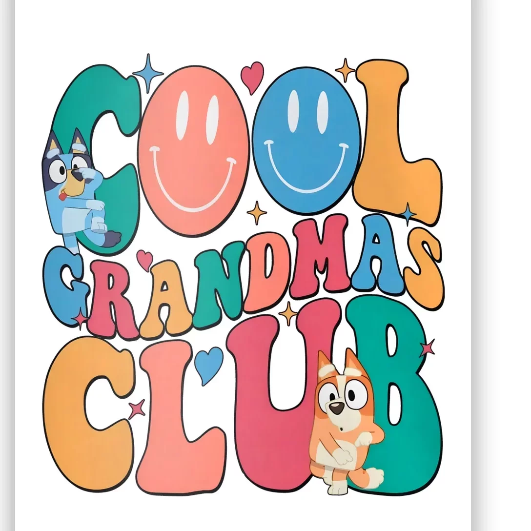 Cool GrandmaS Club Cute Dog Family Matching Poster