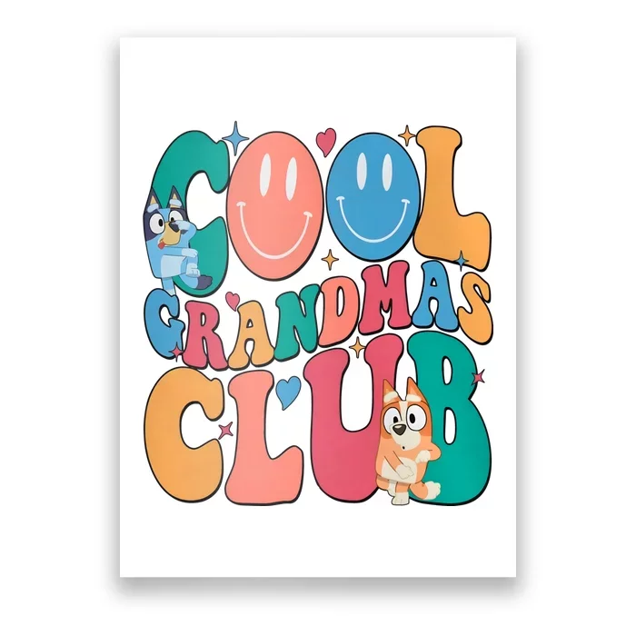 Cool GrandmaS Club Cute Dog Family Matching Poster