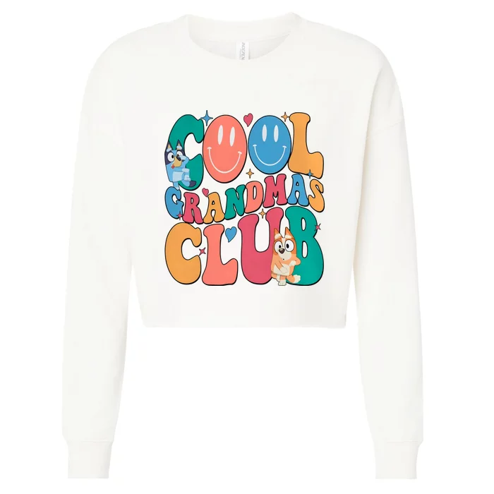 Cool GrandmaS Club Cute Dog Family Matching Cropped Pullover Crew