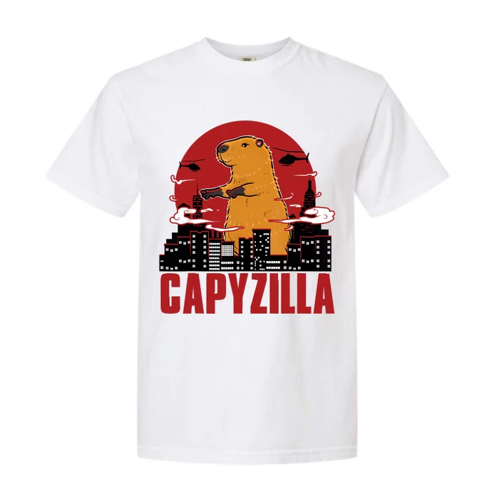 Capybara Gifts Capyzilla Funny And Lovely Animal Humor Parody Garment-Dyed Heavyweight T-Shirt