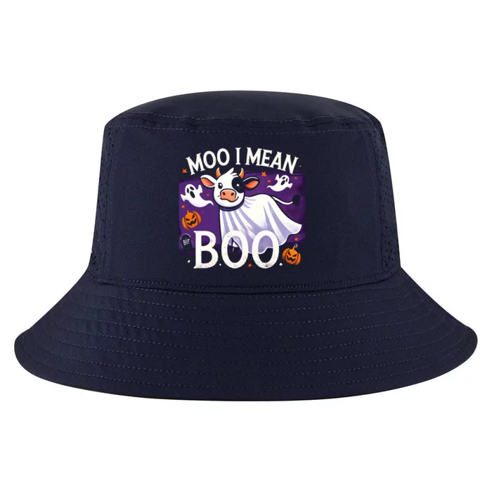 Cute Ghost Cow Moo I Mean Boo Halloween Cow Lover Funny Funny Gift Cool Comfort Performance Bucket Hat