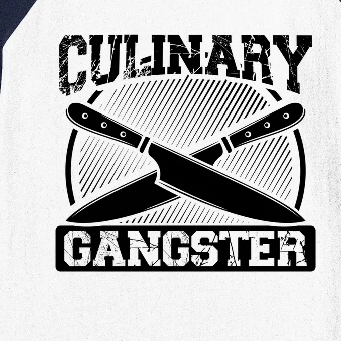 Culinary Gangster Culinary School Cooking Funny Chef Cool Gift Baseball Sleeve Shirt