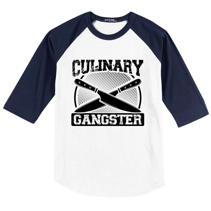 Culinary Gangster Culinary School Cooking Funny Chef Cool Gift Baseball Sleeve Shirt