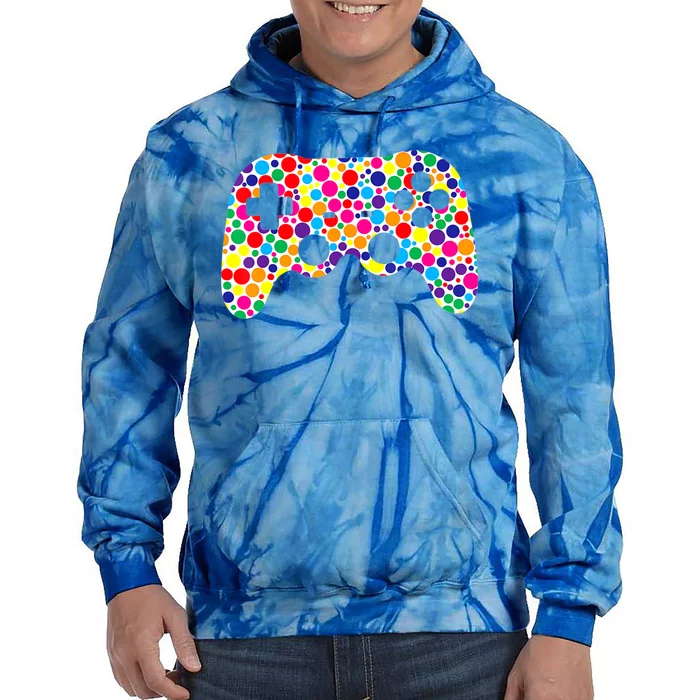 Colorful Game Controller Happy International Dot Tie Dye Hoodie