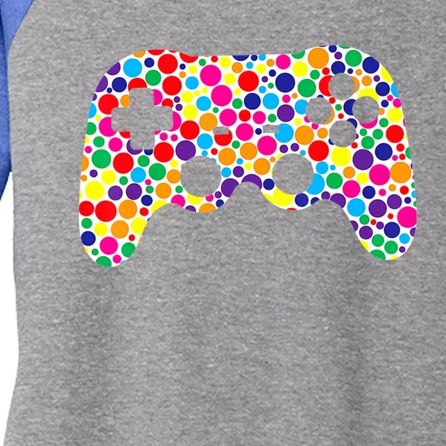 Colorful Game Controller Happy International Dot Women's Tri-Blend 3/4-Sleeve Raglan Shirt