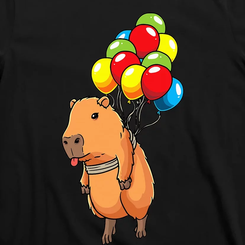 Capybara Giant Cavy Rodent With Balloons Capybara T-Shirt