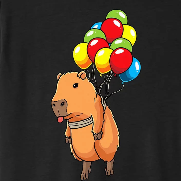 Capybara Giant Cavy Rodent With Balloons Capybara ChromaSoft Performance T-Shirt