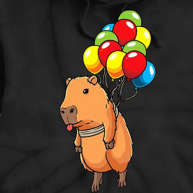 Capybara Giant Cavy Rodent With Balloons Capybara Tie Dye Hoodie