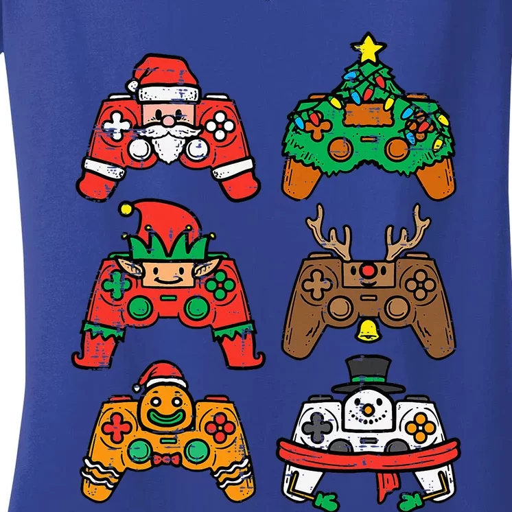 Christmas Gamer Controller Xmas Gaming Women's V-Neck T-Shirt