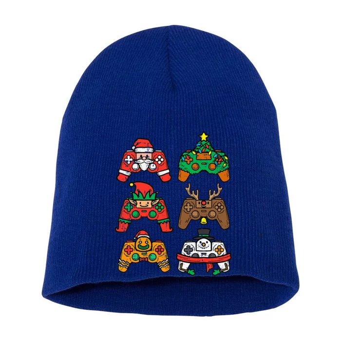 Christmas Gamer Controller Xmas Gaming Short Acrylic Beanie