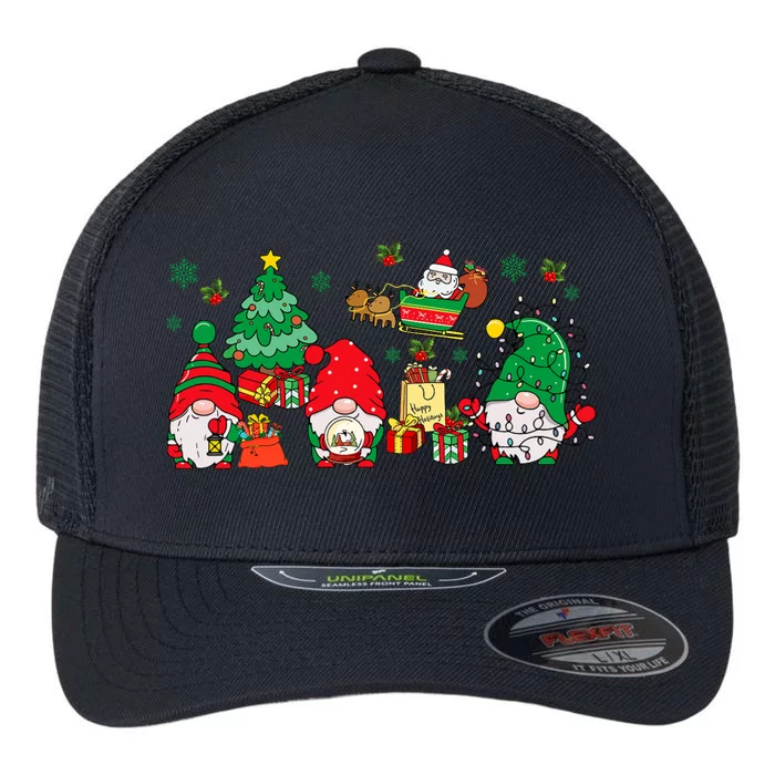 Cute Gnomes Christmas Santa Claus Gnome Xmas Family Matching Flexfit Unipanel Trucker Cap