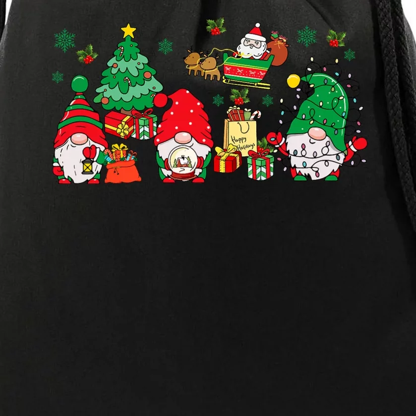 Cute Gnomes Christmas Santa Claus Gnome Xmas Family Matching Drawstring Bag