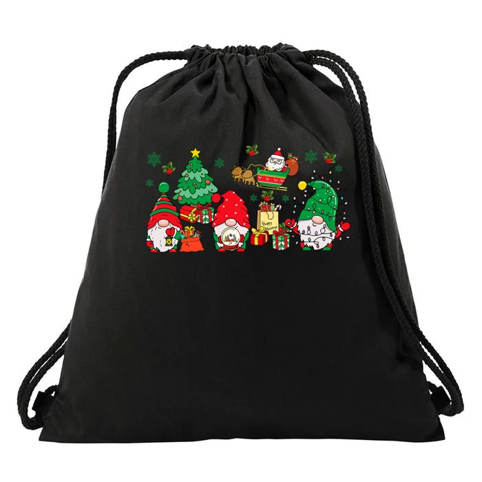 Cute Gnomes Christmas Santa Claus Gnome Xmas Family Matching Drawstring Bag