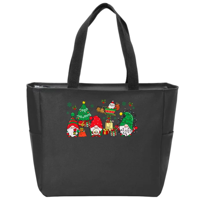 Cute Gnomes Christmas Santa Claus Gnome Xmas Family Matching Zip Tote Bag