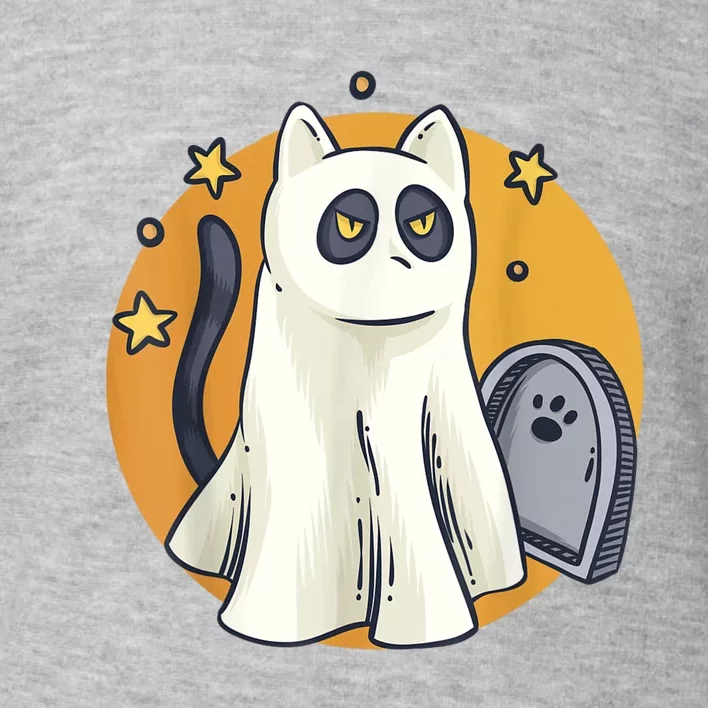 Cute Ghost Cat Funny Halloween Outfit Costumes Black Cat Toddler Sweatshirt