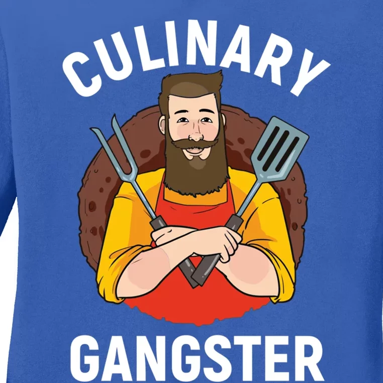 Culinary Gangster Chef Cook Gourmet Cool Gift Ladies Long Sleeve Shirt