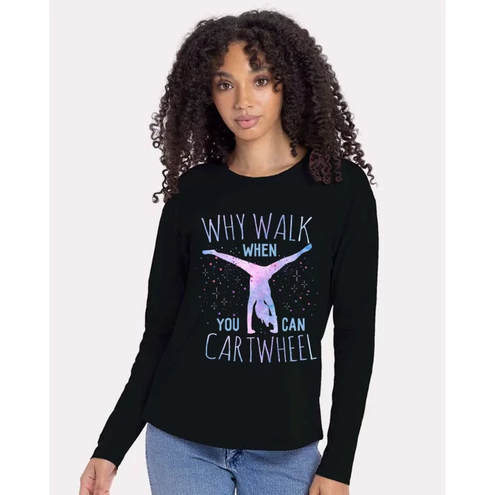 Cartwheel Gymnast Womens Cotton Relaxed Long Sleeve T-Shirt