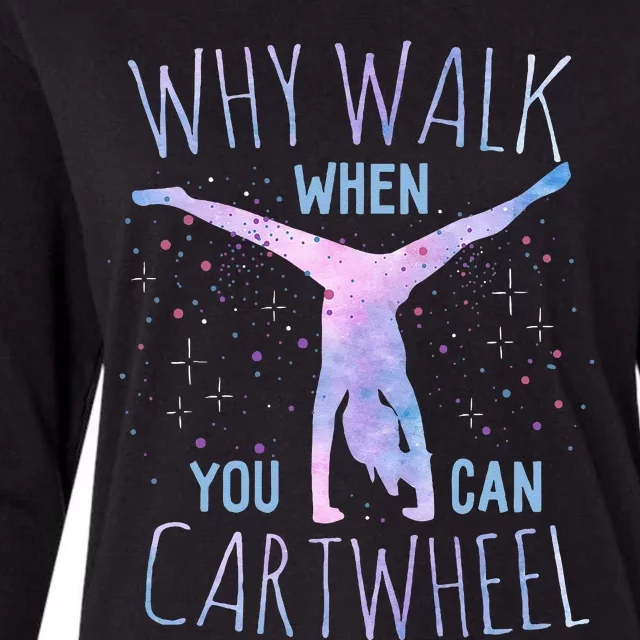 Cartwheel Gymnast Womens Cotton Relaxed Long Sleeve T-Shirt