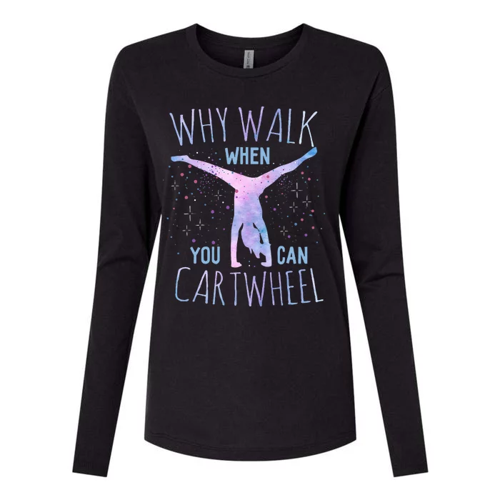 Cartwheel Gymnast Womens Cotton Relaxed Long Sleeve T-Shirt