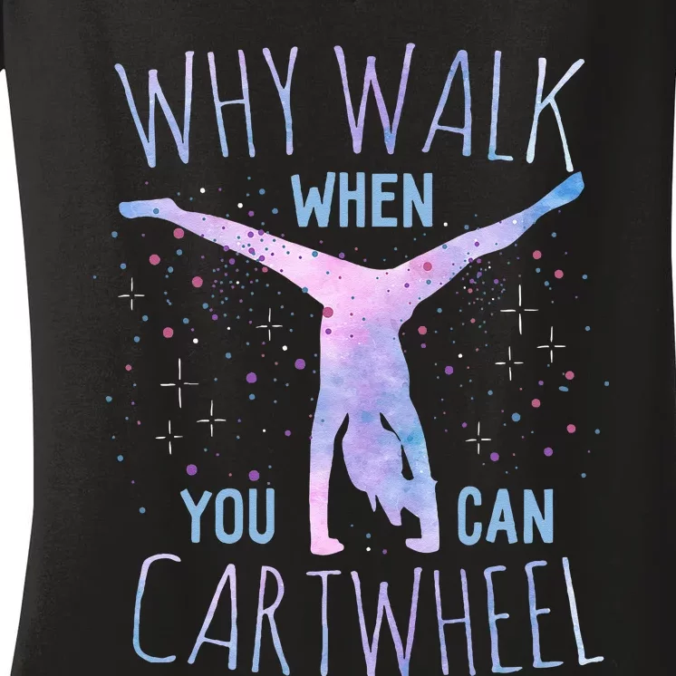 Cartwheel Gymnast Women's V-Neck T-Shirt