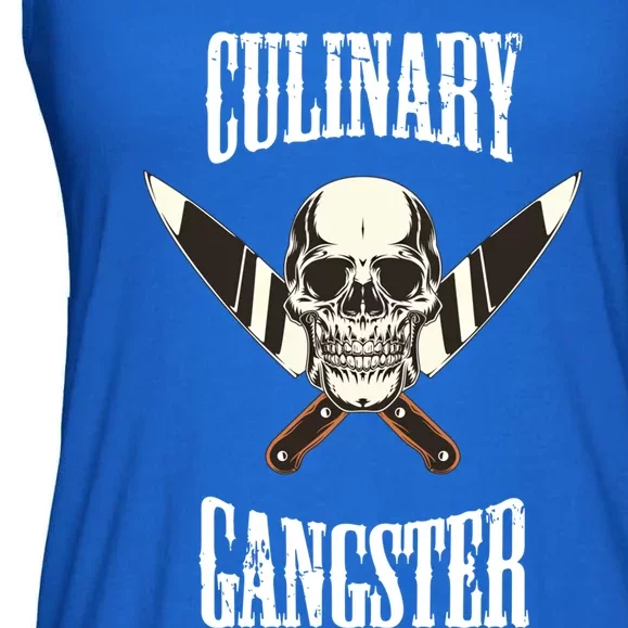 Culinary Gangster Chef Cook Kitchen Baker Food Preparation Funny Gift Ladies Essential Flowy Tank