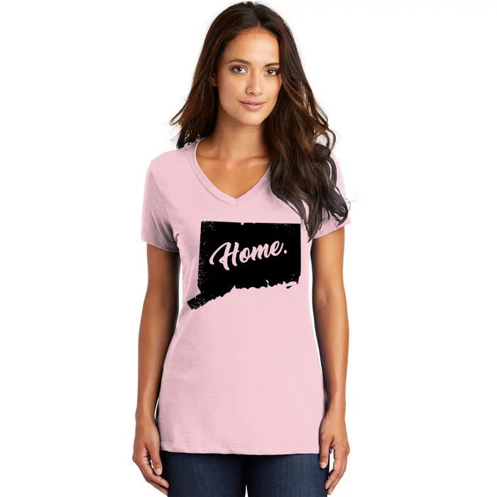 Connecticut Gifts Connecticut Home State Of Conn Pride Women's V-Neck T-Shirt