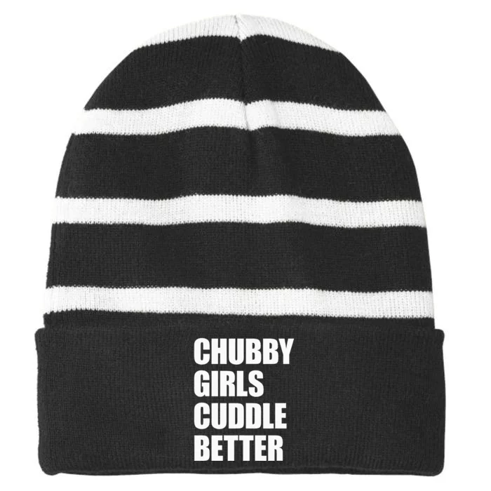 Chubby Girl Cuddle Better Striped Beanie with Solid Band