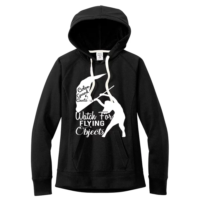 Color Guard Caution Watch For Flying Objects Women's Fleece Hoodie