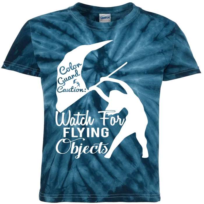 Color Guard Caution Watch For Flying Objects Kids Tie-Dye T-Shirt