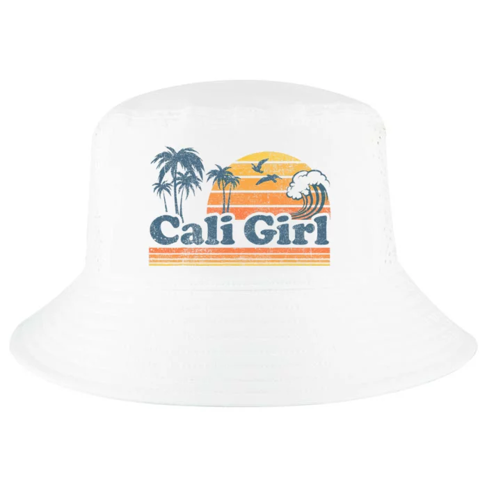 Cali Girl California Beach Summer Vacation Vintage 70s Retro Cool Comfort Performance Bucket Hat