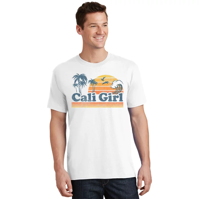 Cali Girl California Beach Summer Vacation Vintage 70s Retro T-Shirt