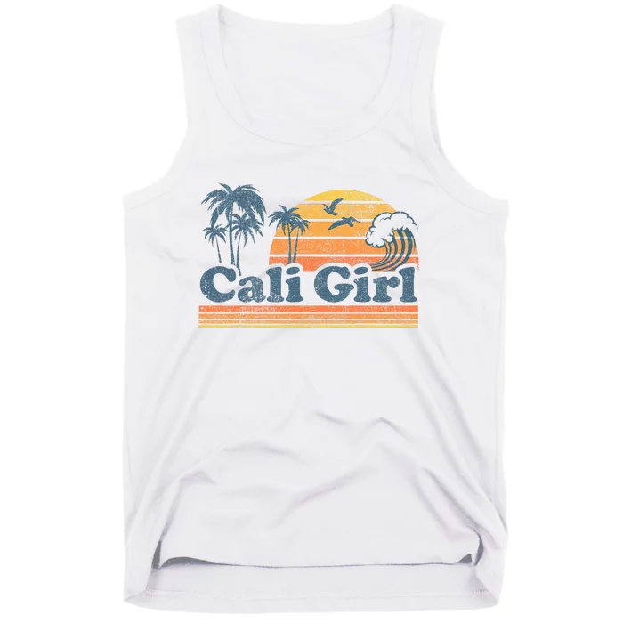 Cali Girl California Beach Summer Vacation Vintage 70s Retro Tank Top