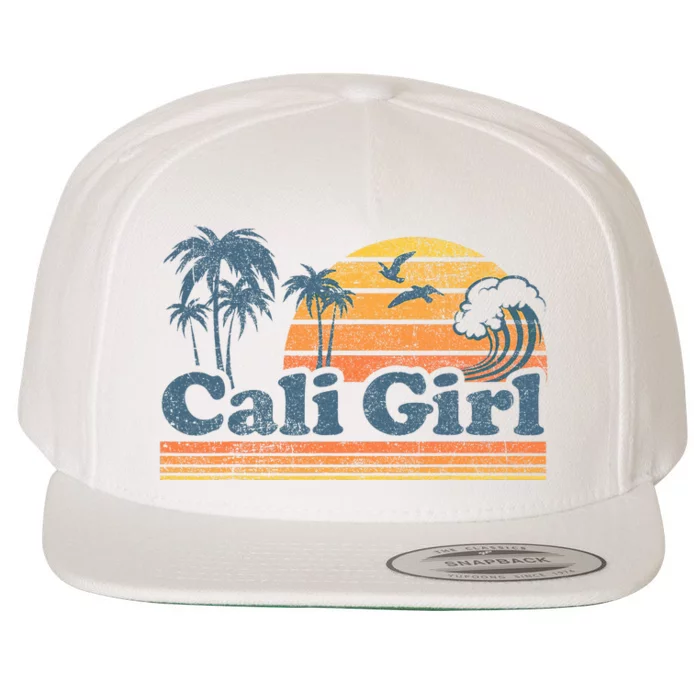 Cali Girl California Beach Summer Vacation Vintage 70s Retro Wool Snapback Cap