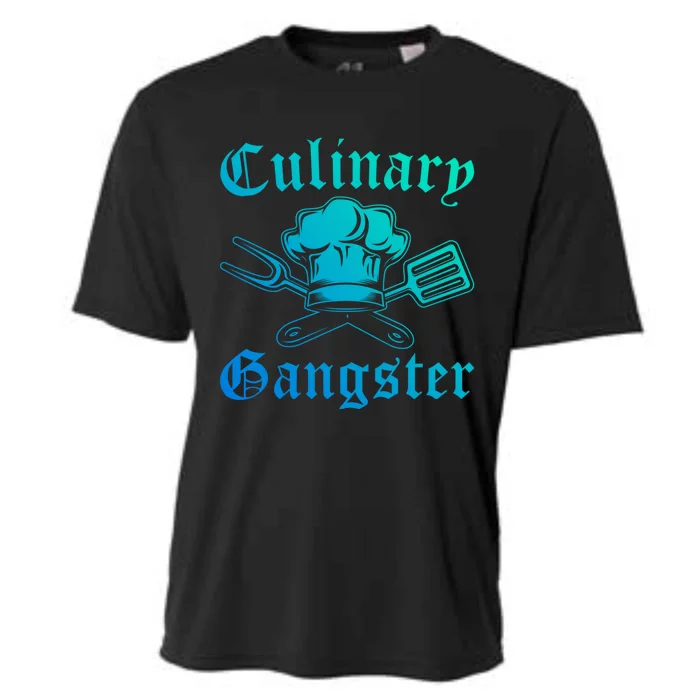 Culinary Gangster Design Funny Chef Cooking Cook Gift Cooling Performance Crew T-Shirt