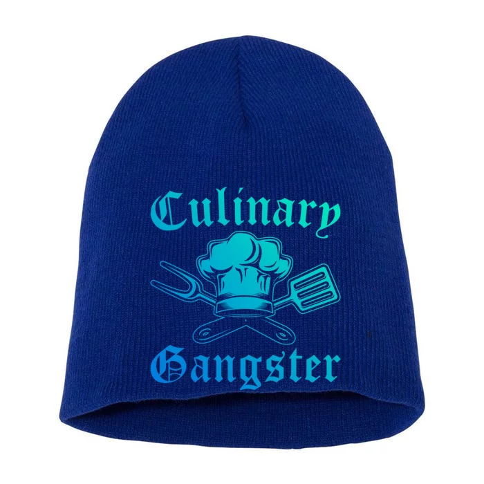 Culinary Gangster Design Funny Chef Cooking Cook Gift Short Acrylic Beanie