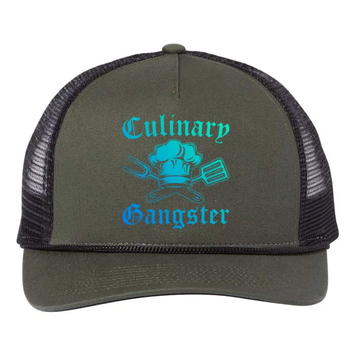 Culinary Gangster Design Funny Chef Cooking Cook Gift Retro Rope Trucker Hat Cap