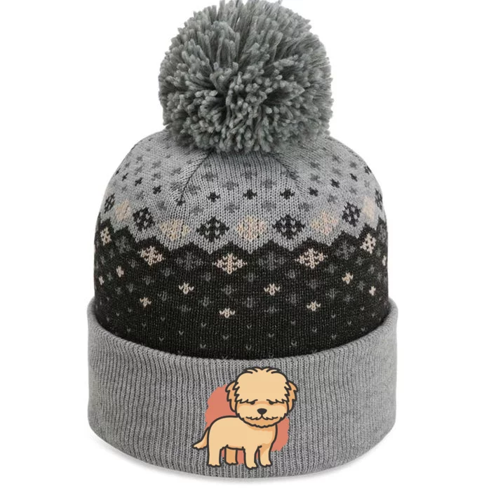 Cute Goldendoodle Dog The Baniff Cuffed Pom Beanie