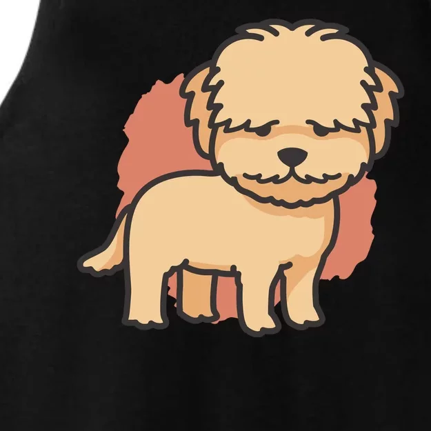 Cute Goldendoodle Dog Ladies Tri-Blend Wicking Tank