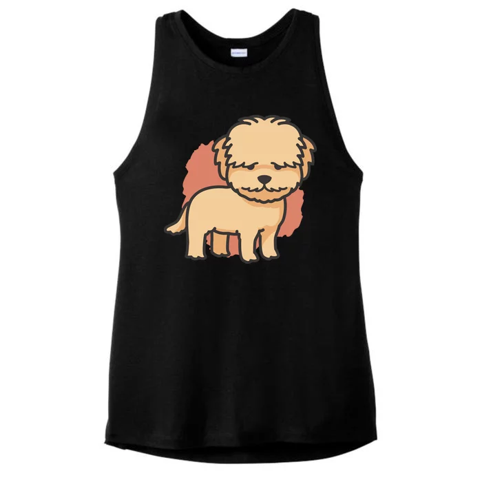 Cute Goldendoodle Dog Ladies Tri-Blend Wicking Tank