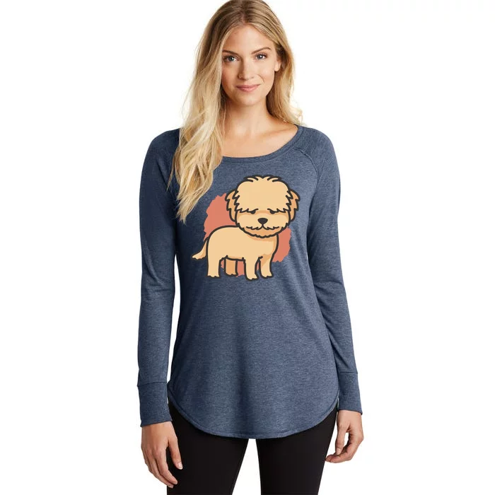 Cute Goldendoodle Dog Women's Perfect Tri Tunic Long Sleeve Shirt