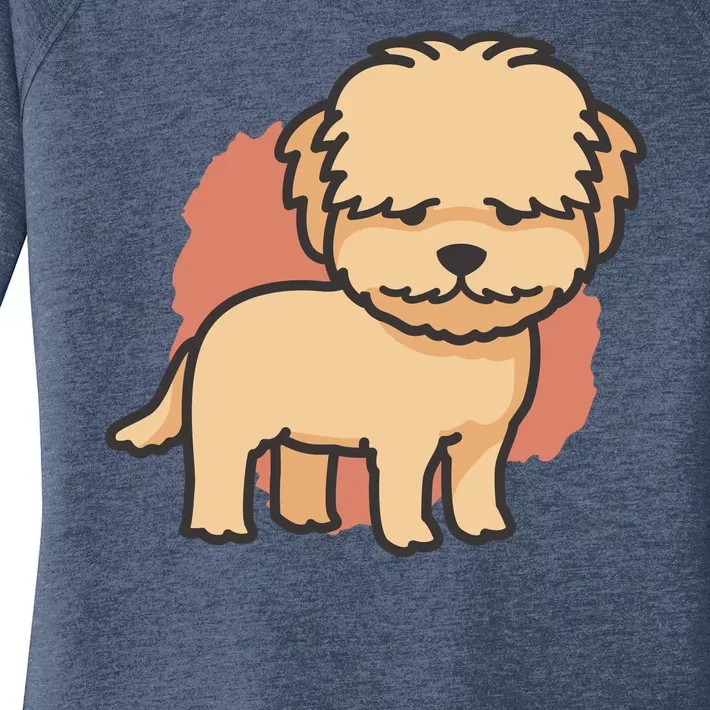 Cute Goldendoodle Dog Women's Perfect Tri Tunic Long Sleeve Shirt