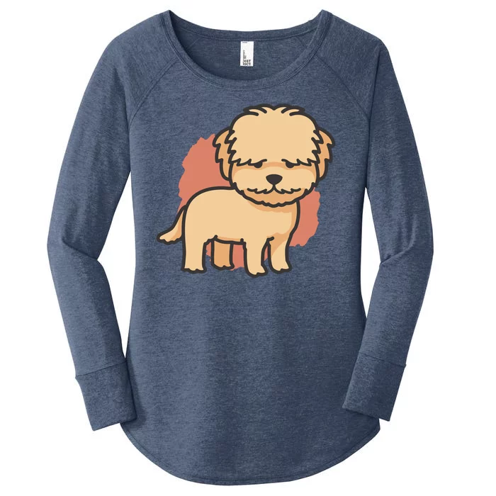 Cute Goldendoodle Dog Women's Perfect Tri Tunic Long Sleeve Shirt