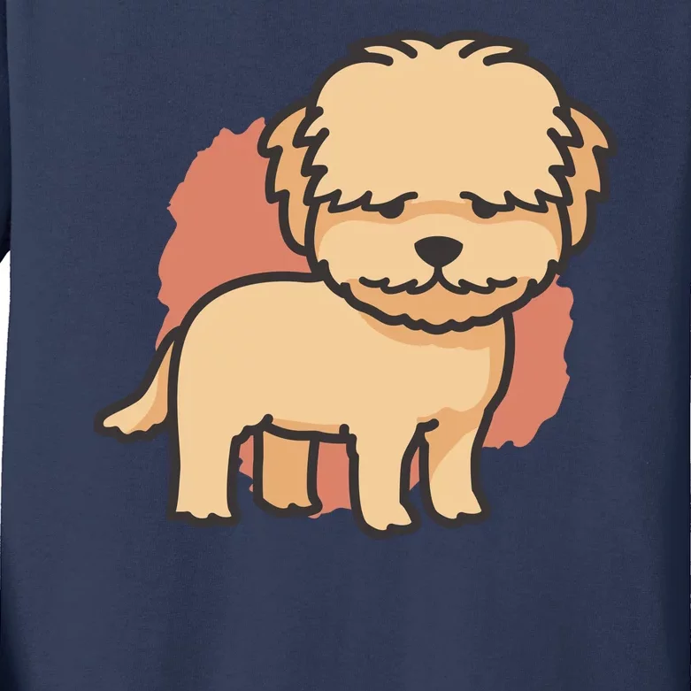 Cute Goldendoodle Dog Kids Long Sleeve Shirt