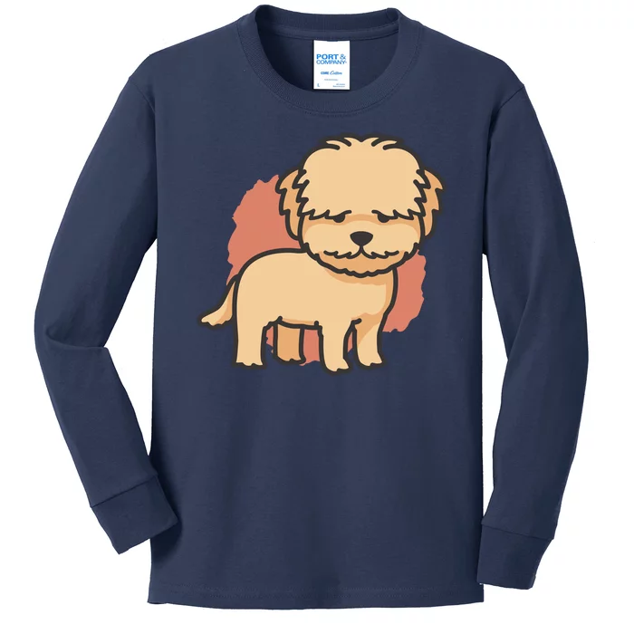 Cute Goldendoodle Dog Kids Long Sleeve Shirt