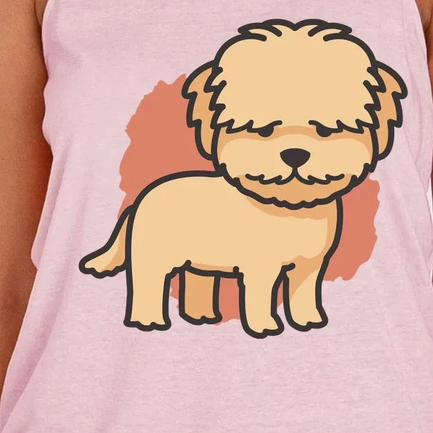 Cute Goldendoodle Dog Women's Knotted Racerback Tank