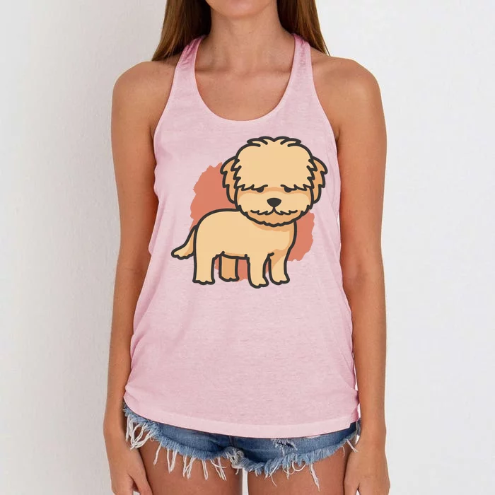 Cute Goldendoodle Dog Women's Knotted Racerback Tank