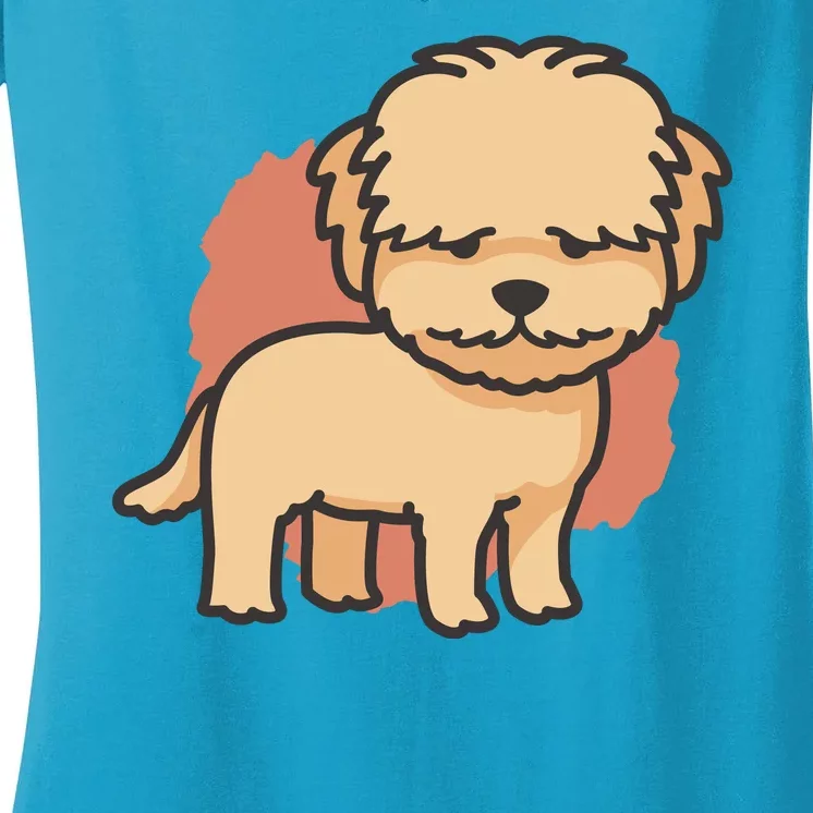 Cute Goldendoodle Dog Women's V-Neck T-Shirt