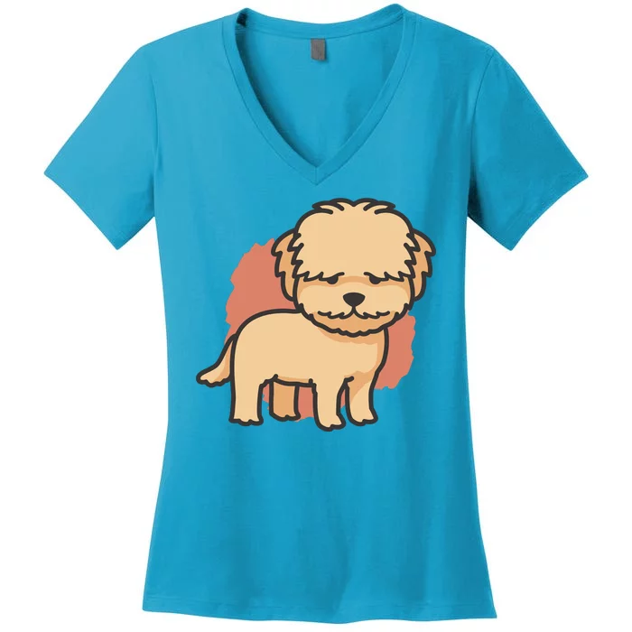 Cute Goldendoodle Dog Women's V-Neck T-Shirt